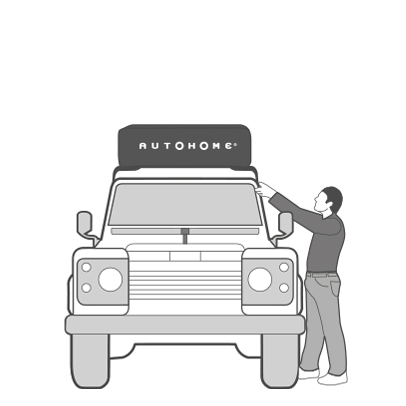 Bild zeigt eine Illustration für ein Overland Stoffzelt Öffnung